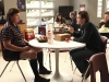 GLEE: Coach Beiste (guest star Dot- Marie Jones, L) and  Will (Matthew Morrison, R) chat in the teachers' lounge in a special episode of GLEE airing after SUPER BOWL XLV on Sunday, Feb. 6 (approx. 10:30-11:30 PM ET; approx. 7:30-8:30 PM PT) on FOX.  ©2011 Fox Broadcasting Co. Cr: Justin Lubin/FOX